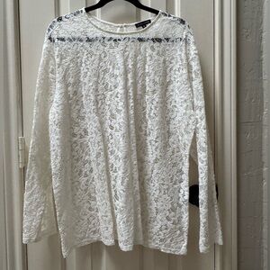 Universal Standard (M_16-18) Thames Lace Top, White